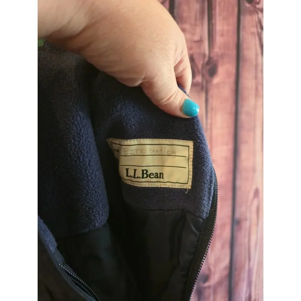 L.L.Bean Cold Buster Snow Bibs Toddler 3T Navy Insulated Fleece Lined Winter